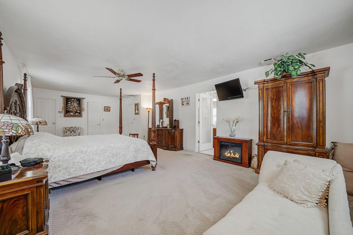 Bedroom, Fireplace, Interior