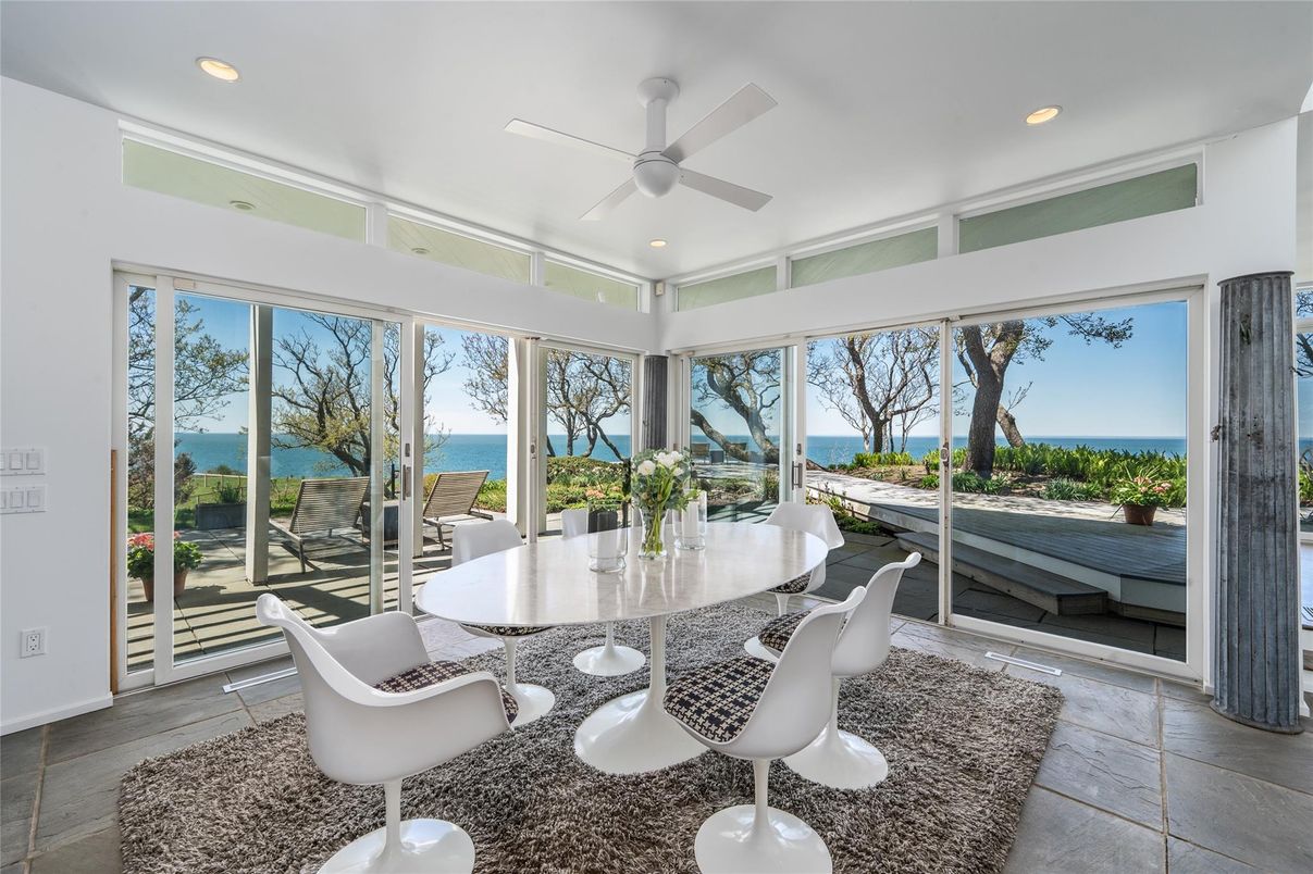 Dining room, Interior, Recessed Lighting, Sun Room, Water