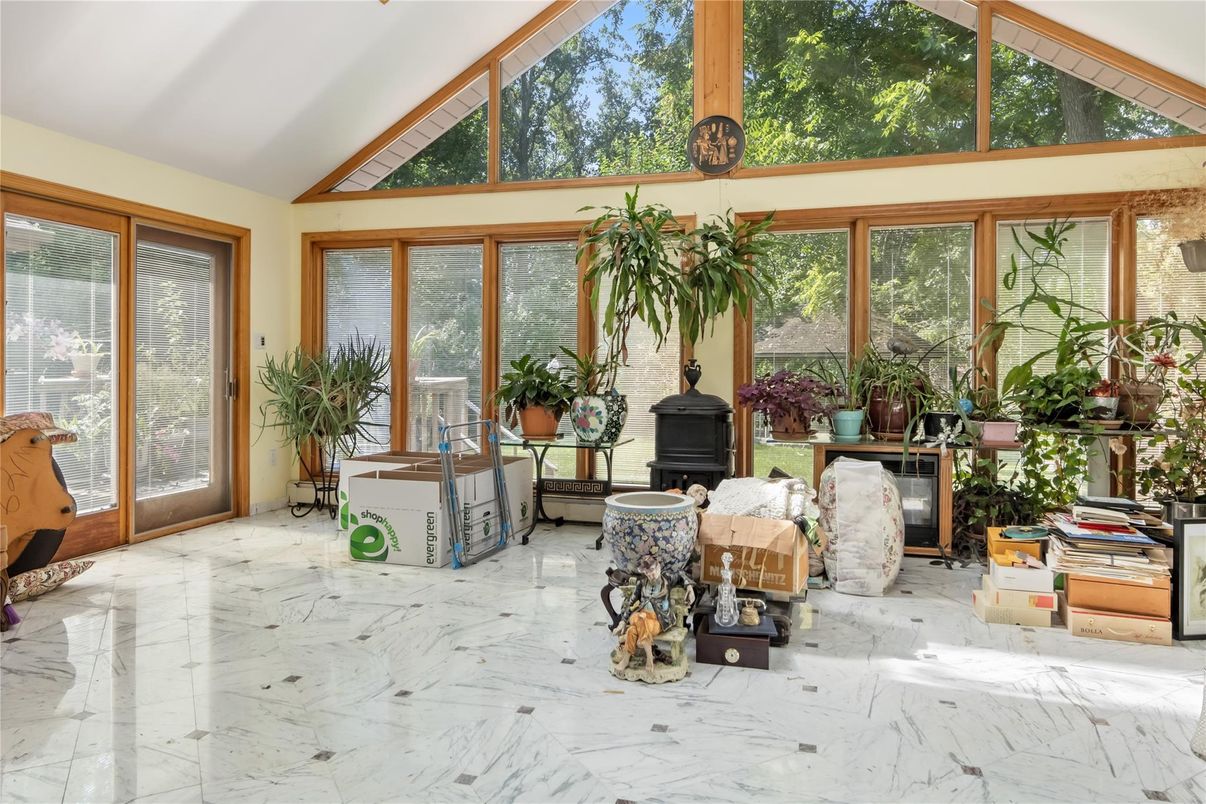 Fireplace, Interior, Marble, Sun Room