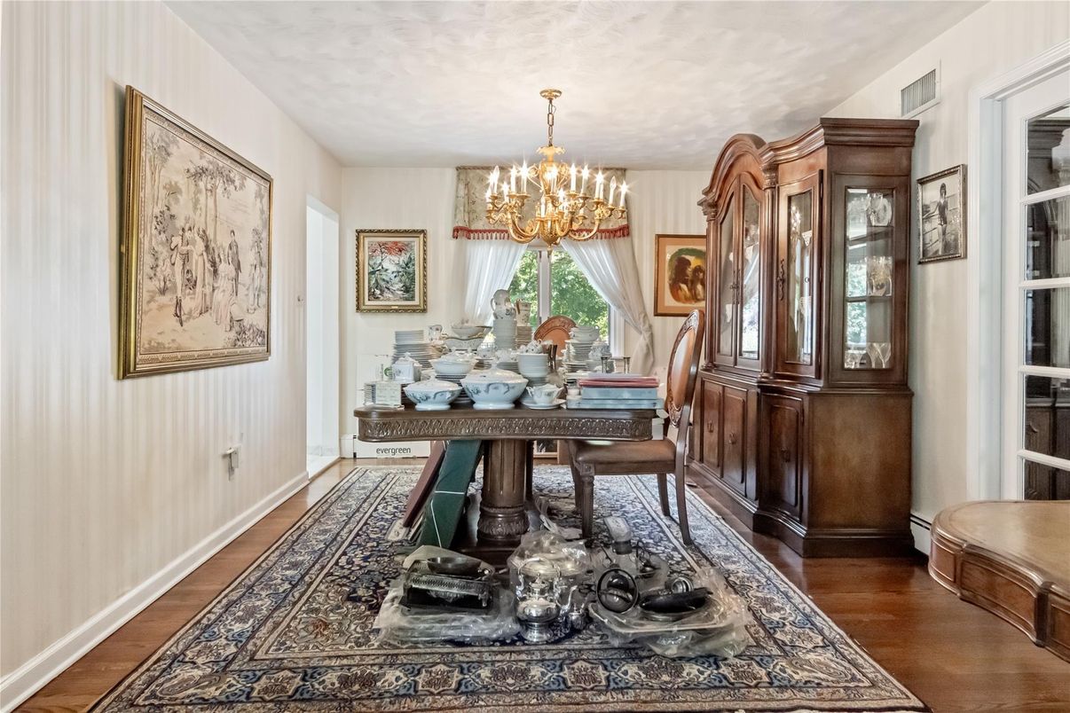 Chandelier, Dining room, Interior, Wood Texture Flooring