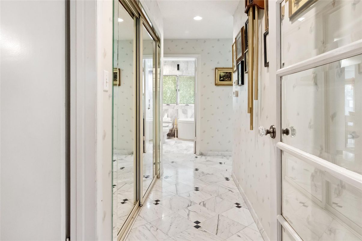 Bathroom, Free Standing Baths, Interior, Marble, Recessed Lighting