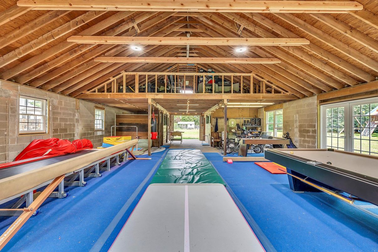 Fitness Equipment, Game Room, Interior, Wooden Beams, Wooden Ceilings