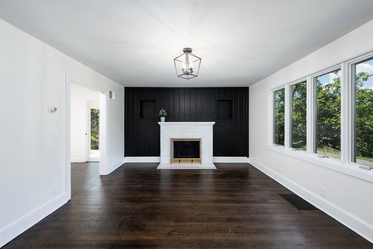 Empty room, Fireplace, Interior, Wood Texture Flooring