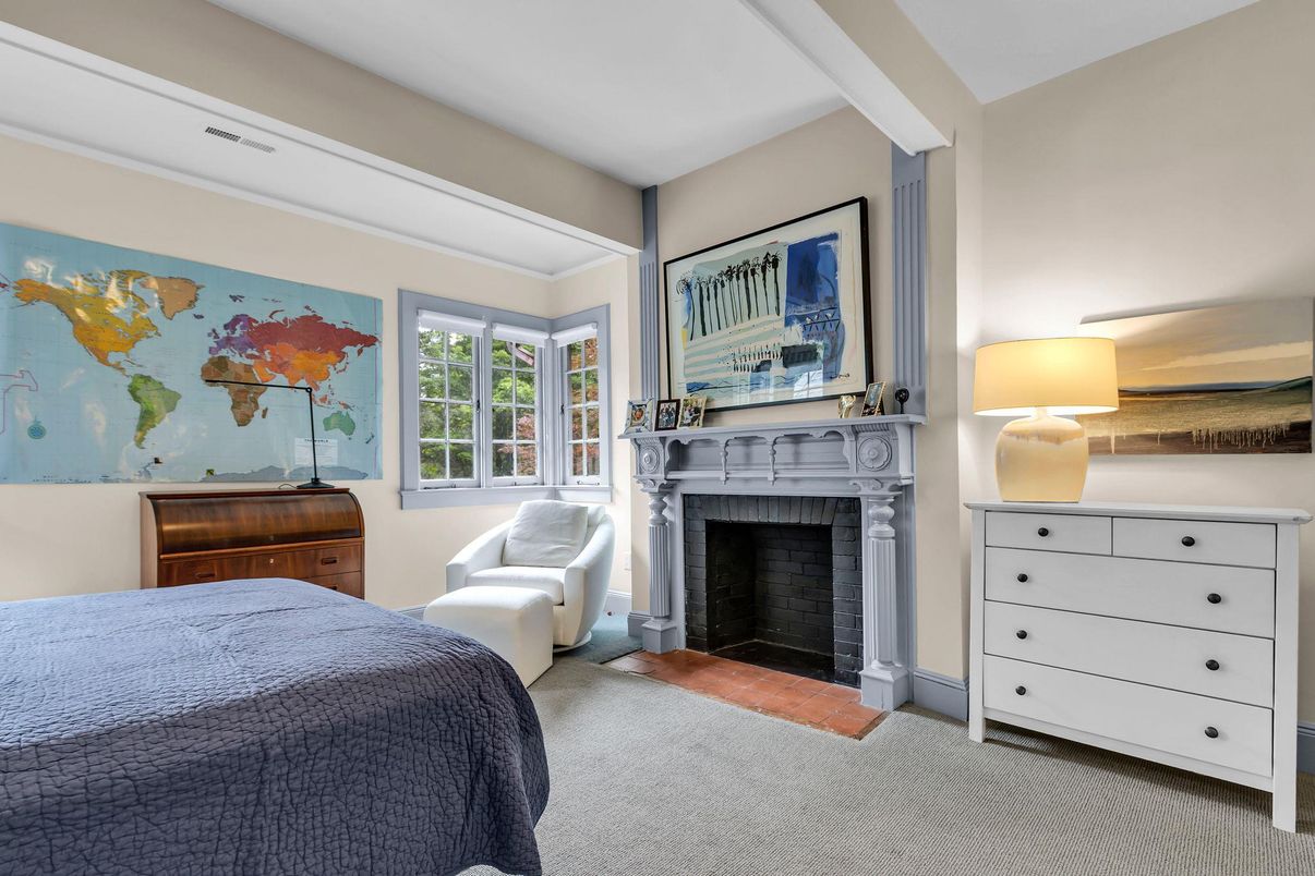 Bedroom, Fireplace, Interior