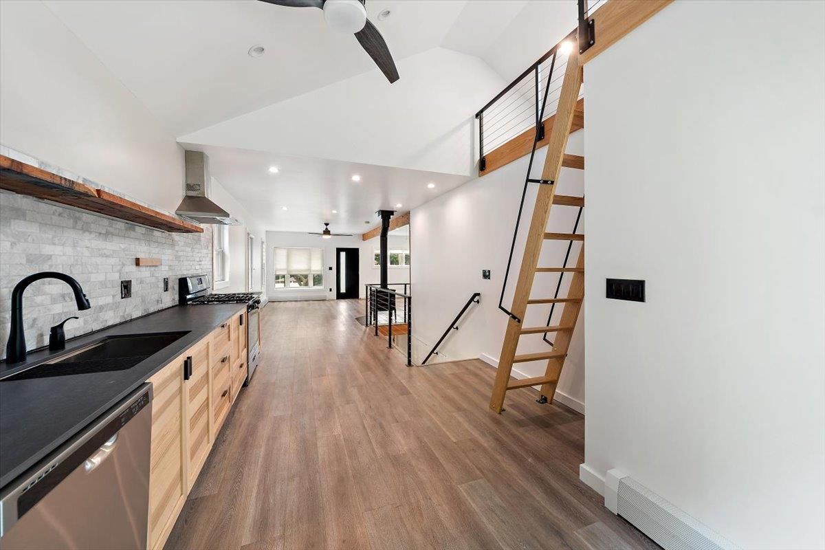 Interior, Kitchen, Recessed Lighting, Wood Texture Flooring