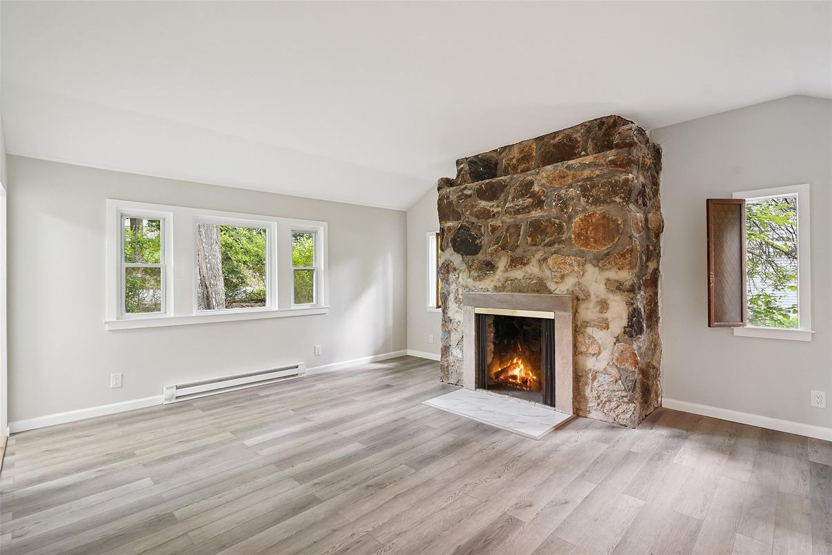 Empty room, Fireplace, Interior, Wood Texture Flooring