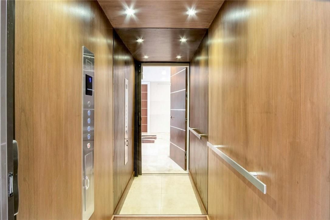 Elevator, Interior, Recessed Lighting, Wooden Walls