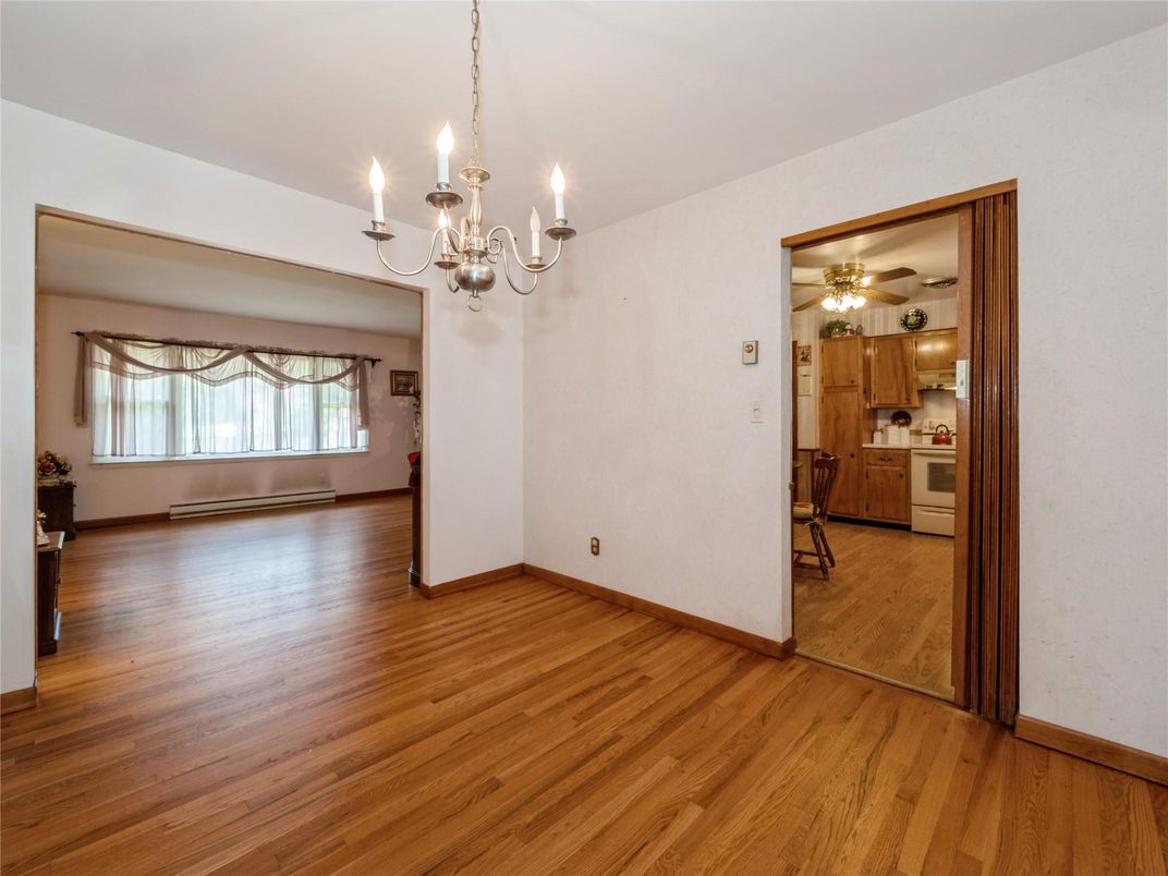 Chandelier, Empty room, Interior, Kitchen, Wood Texture Flooring