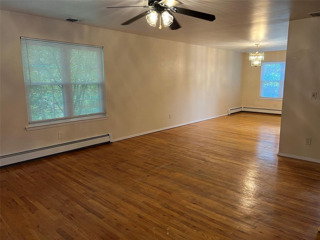 Chandelier, Empty room, Interior, Wood Texture Flooring