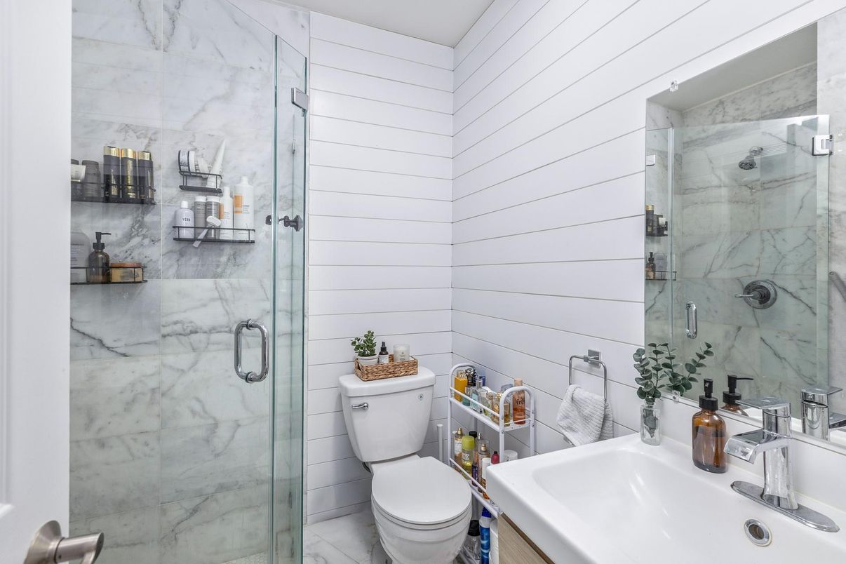 Bathroom, Glass Shower, Interior, Marble Walls