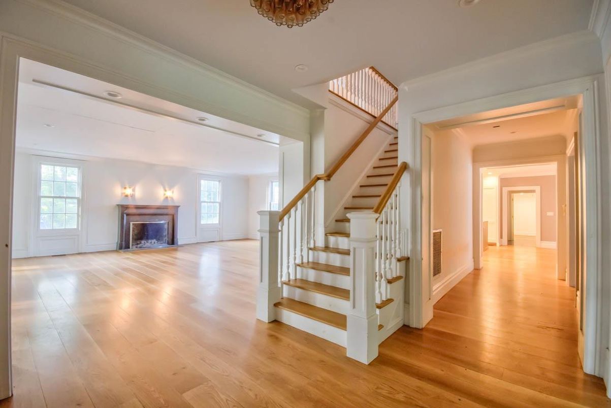 Fireplace, Interior, Recessed Lighting, Wood Texture Flooring
