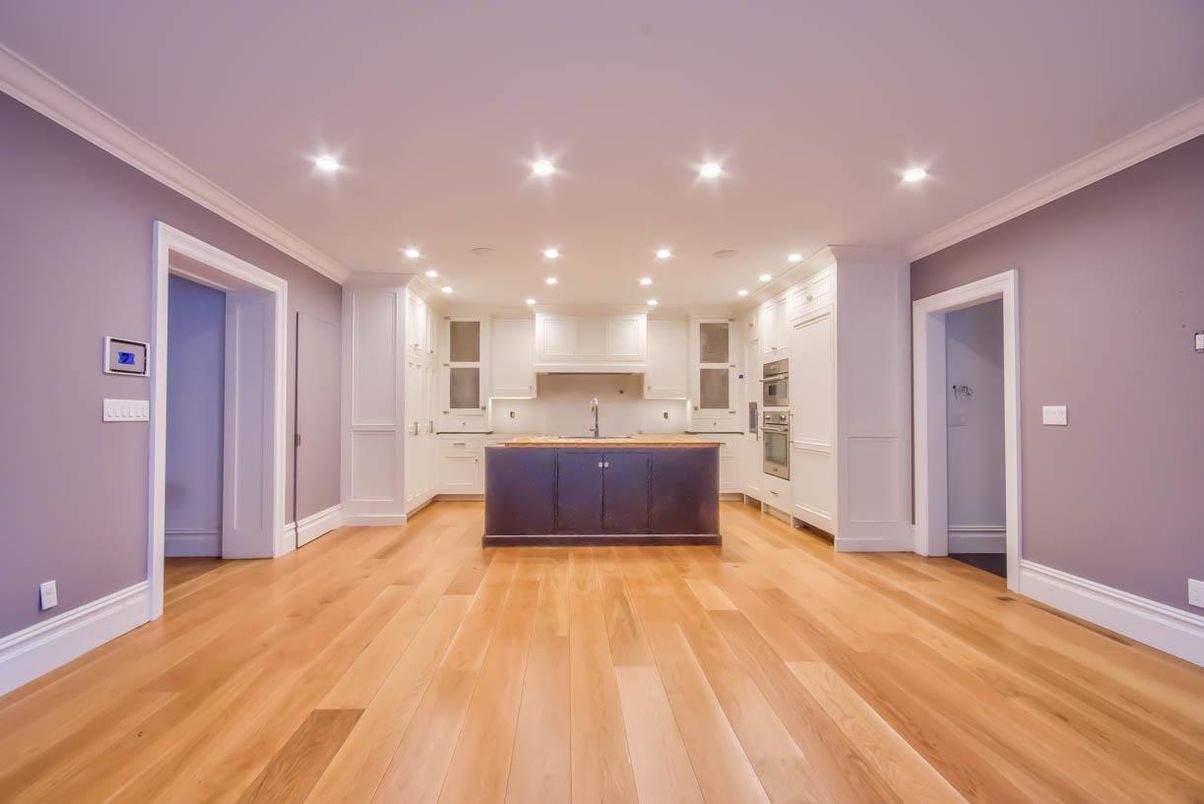 Interior, Kitchen, Recessed Lighting, Wood Texture Flooring