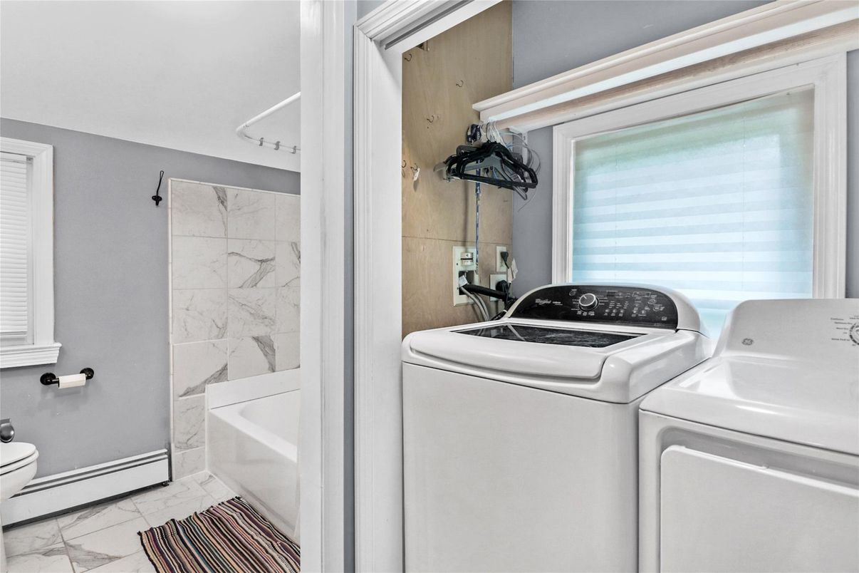 Bathroom, Interior, Marble, Marble Walls, Utility Closets, Washer