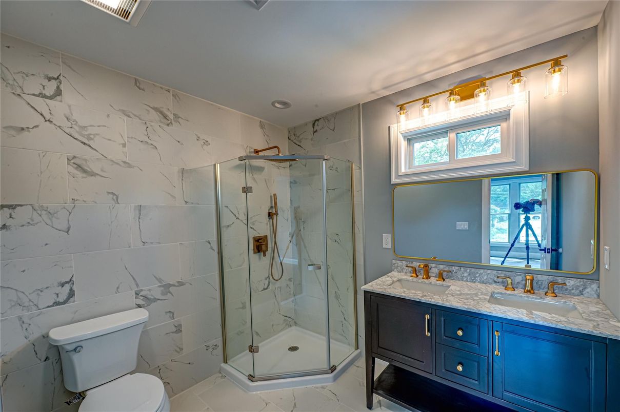 Bathroom, Glass Shower, Interior, Marble Walls