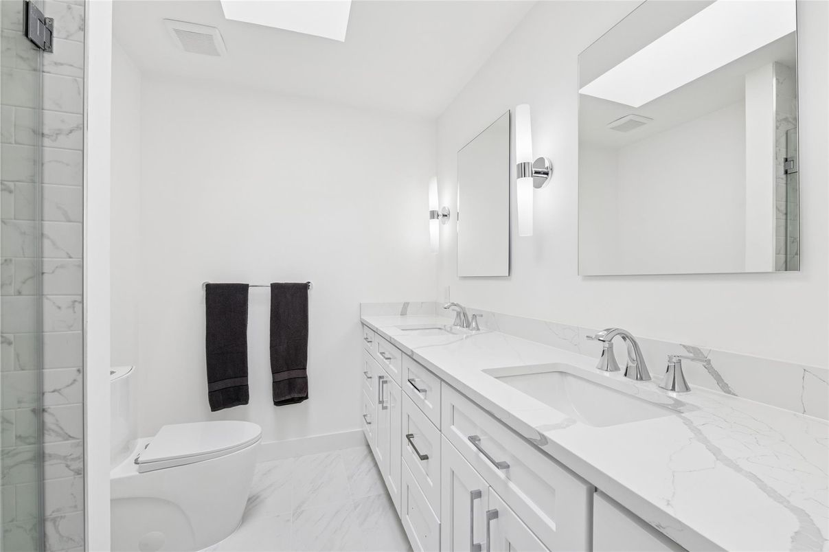 Bathroom, Dual Sink Vanities, Interior, Marble, Marble Walls