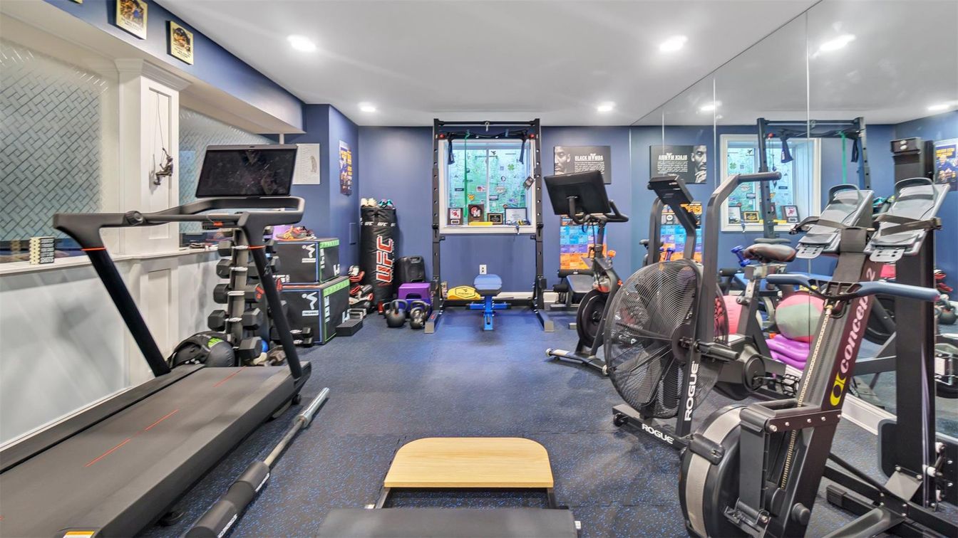 Fitness Equipment, Gym, Interior, Recessed Lighting