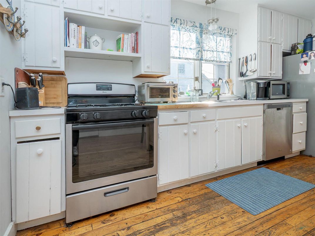 Interior, Kitchen, Stainless Steel Appliances, Wood Texture Flooring