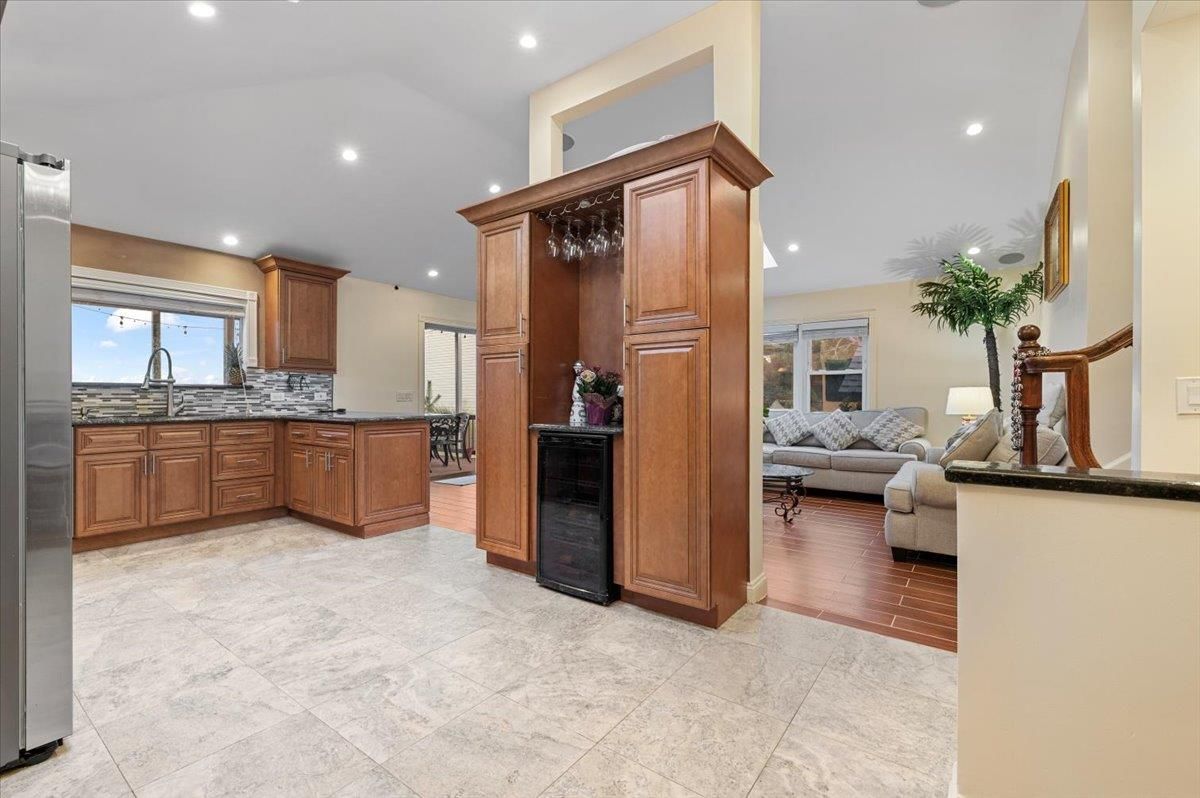 Interior, Kitchen, Living room, Recessed Lighting, Wood Texture Flooring