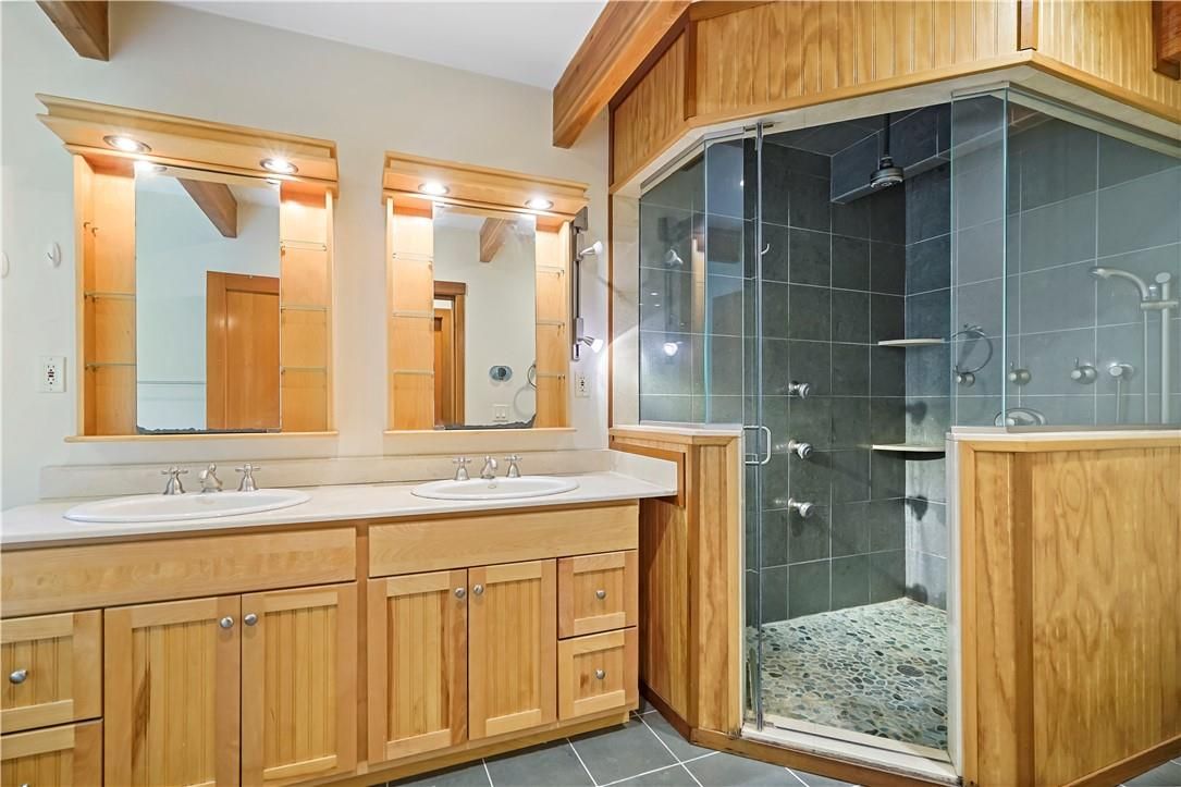 Bathroom, Dual Sink Vanities, Glass Shower, Interior
