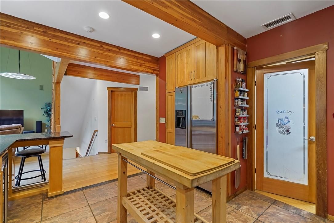 Interior, Kitchen, Recessed Lighting, Wooden Walls