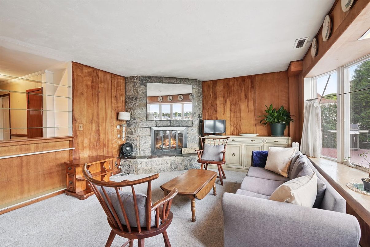 Fireplace, Interior, Living room, Wooden Walls