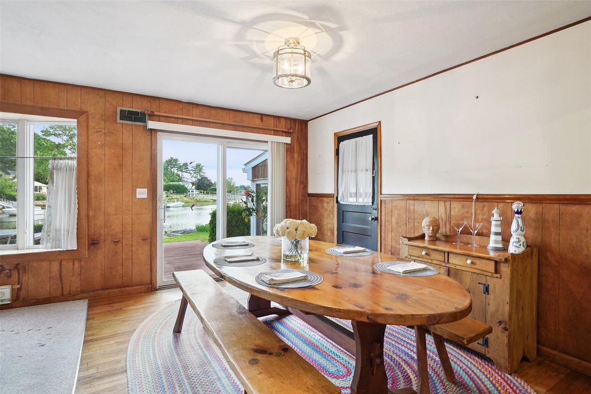 Dining room, Interior, Wood Texture Flooring, Wooden Walls