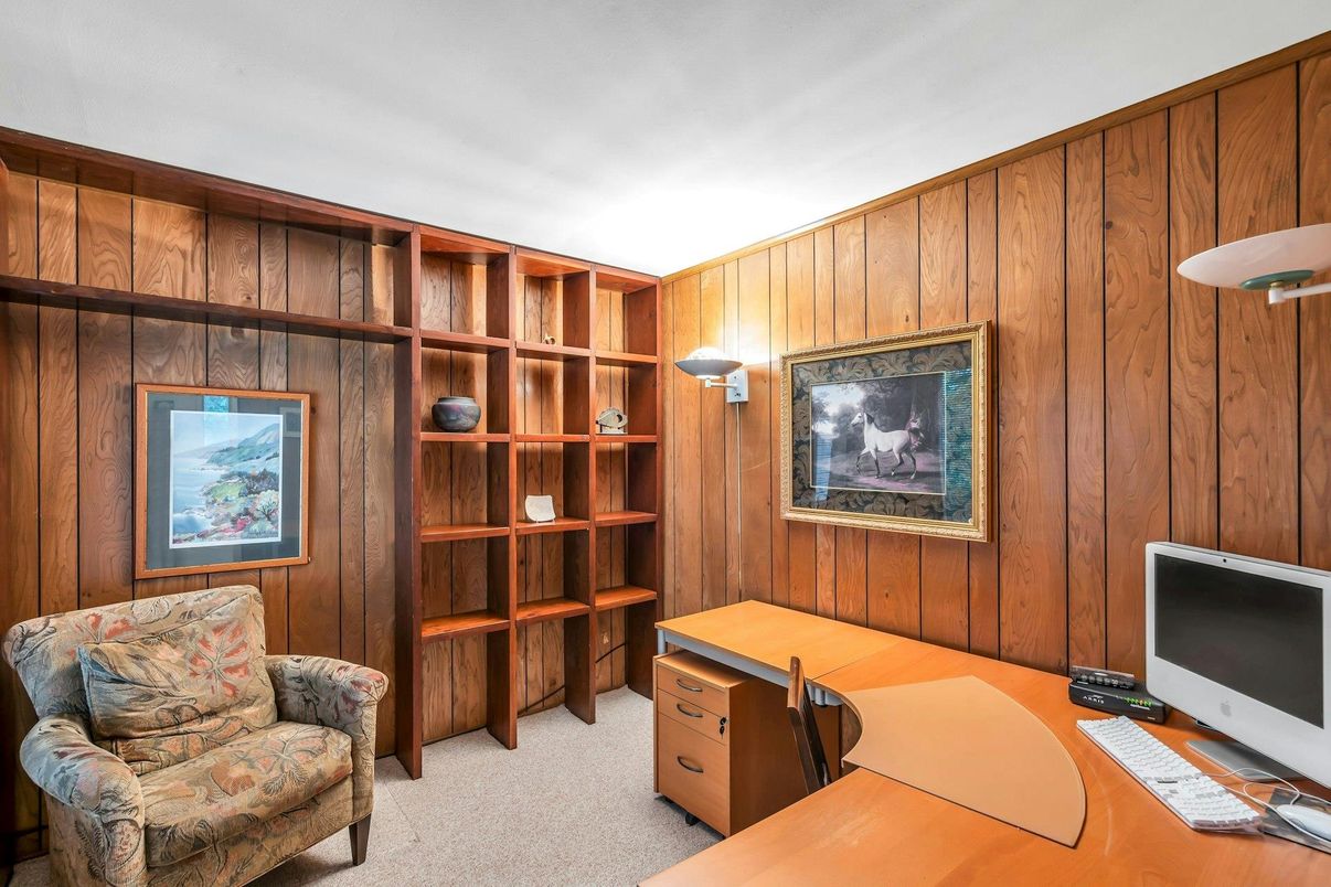 Home Office, Interior, Wooden Walls