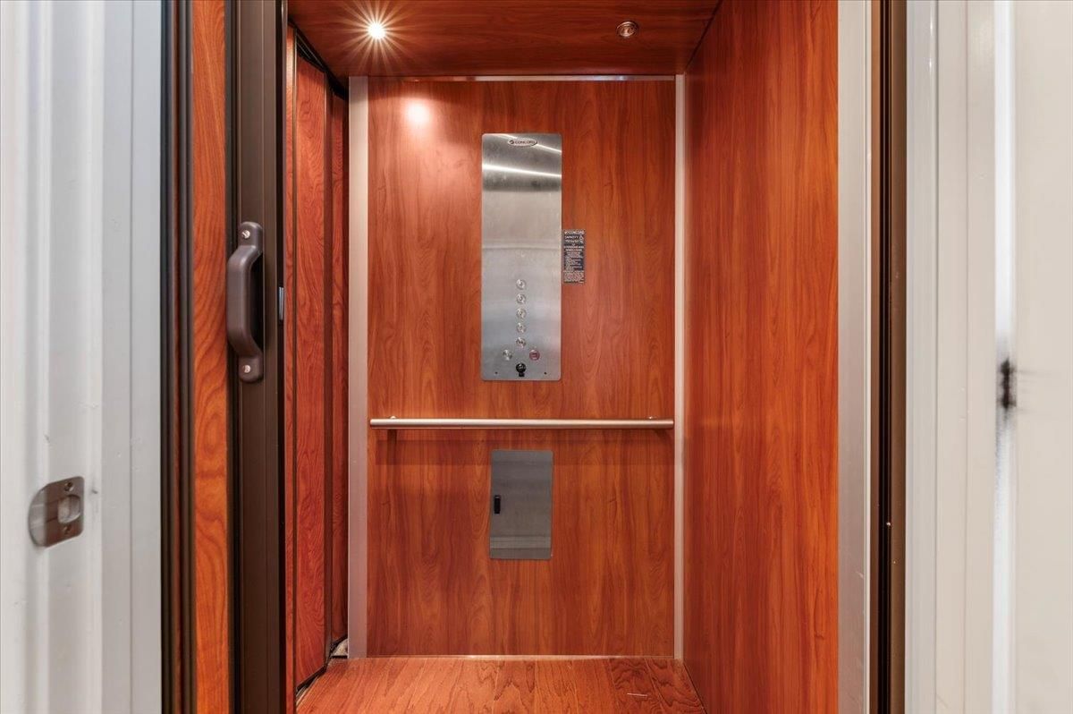 Elevator, Interior, Wooden Ceilings, Wood Texture Flooring, Wooden Walls
