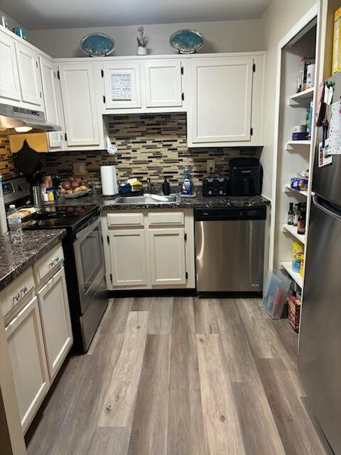 Interior, Kitchen, Stainless Steel Appliances, Wood Texture Flooring