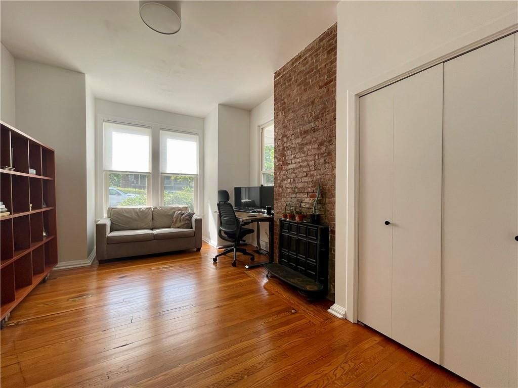 Fireplace, Home Office, Interior, Wood Texture Flooring