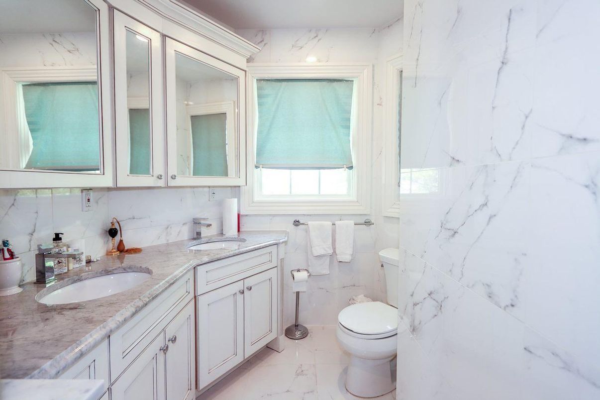 Bathroom, Dual Sink Vanities, Interior, Marble, Marble Walls