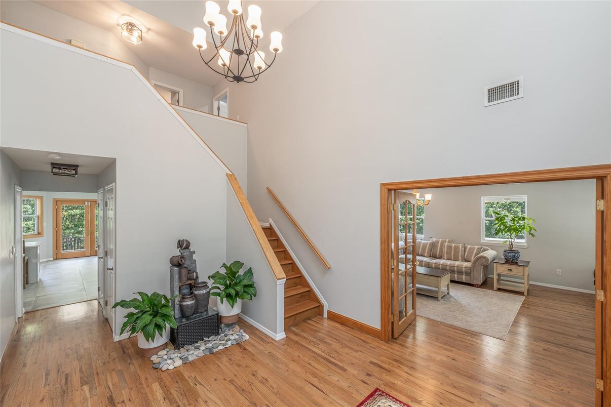 Chandelier, Interior, Wood Texture Flooring