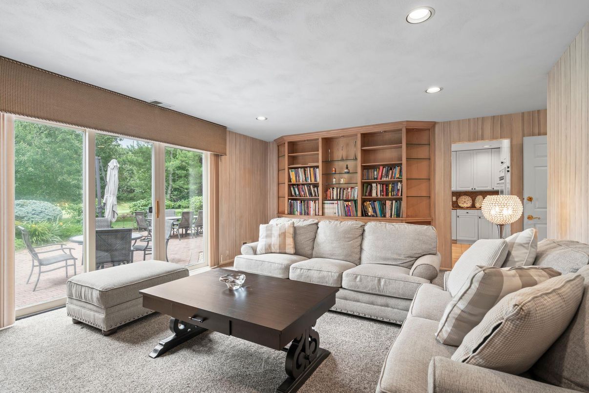 Interior, Living room, Recessed Lighting, Wooden Walls