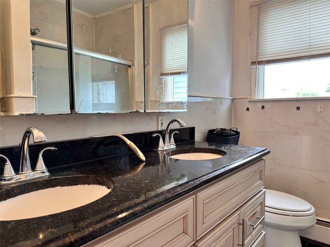 Bathroom, Dual Sink Vanities, Interior, Marble Walls