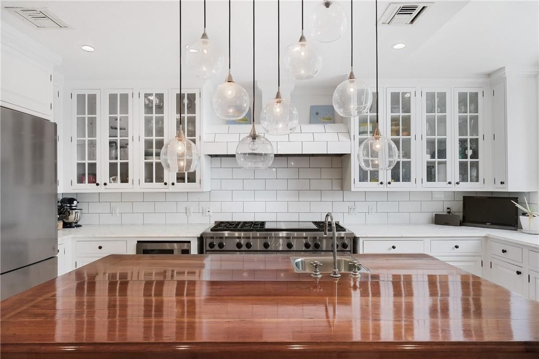 Interior, Kitchen, Pendant Lights, Recessed Lighting, Stainless Steel Appliances