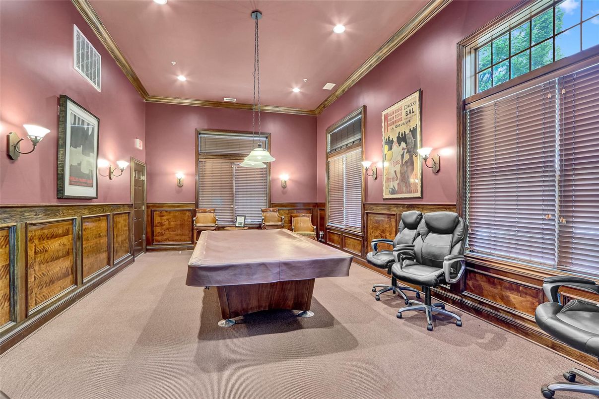Billiard Table, Game Room, Interior, Pendant Lights, Recessed Lighting