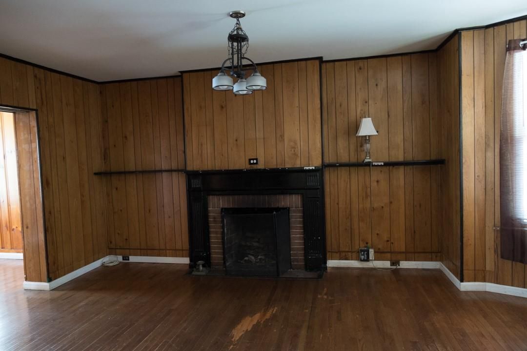 Empty room, Fireplace, Interior, Wood Texture Flooring, Wooden Walls