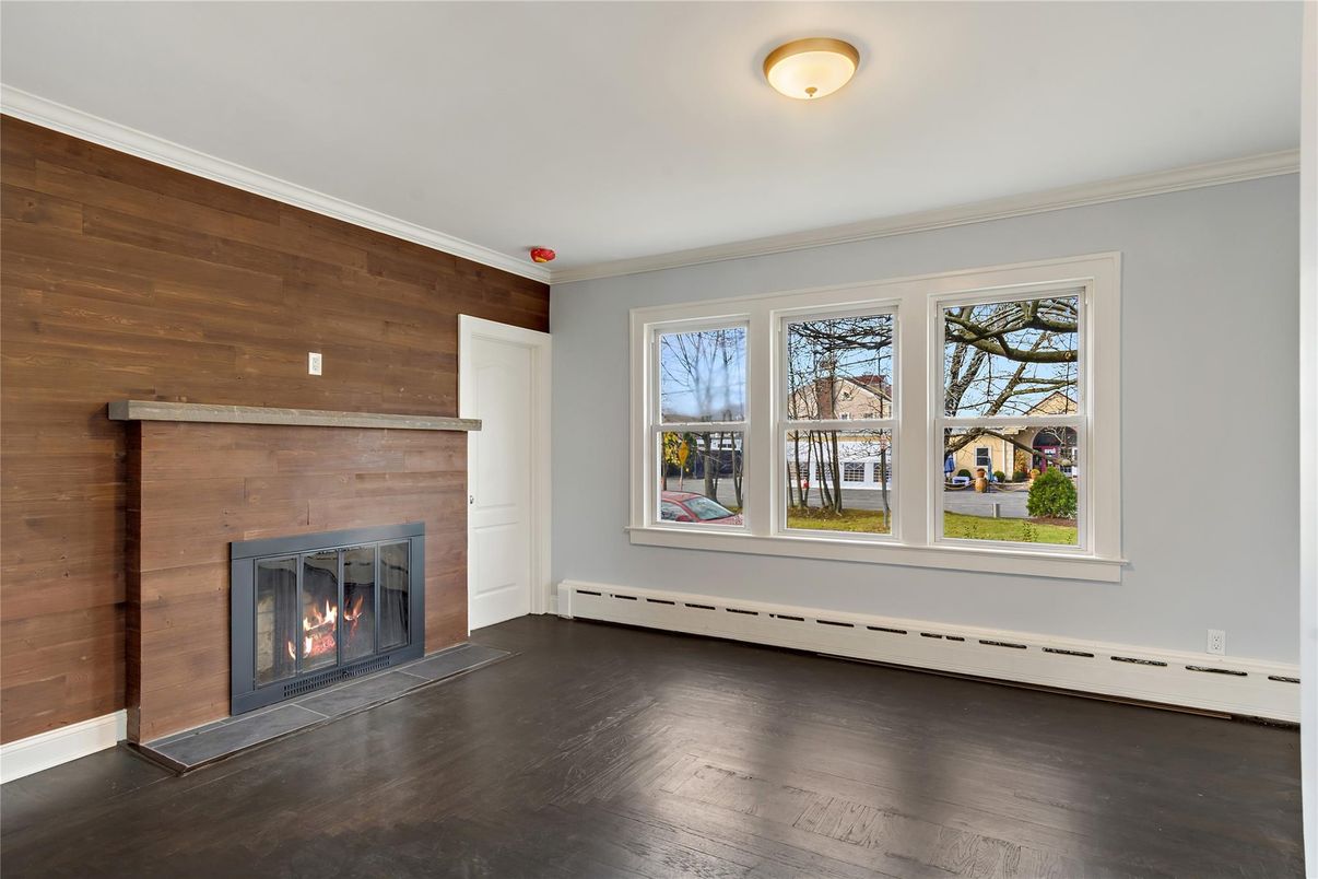 Empty room, Fireplace, Interior, Wood Texture Flooring, Wooden Walls