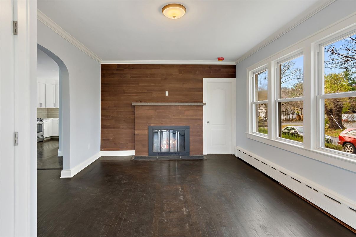 Empty room, Fireplace, Interior, Wood Texture Flooring, Wooden Walls