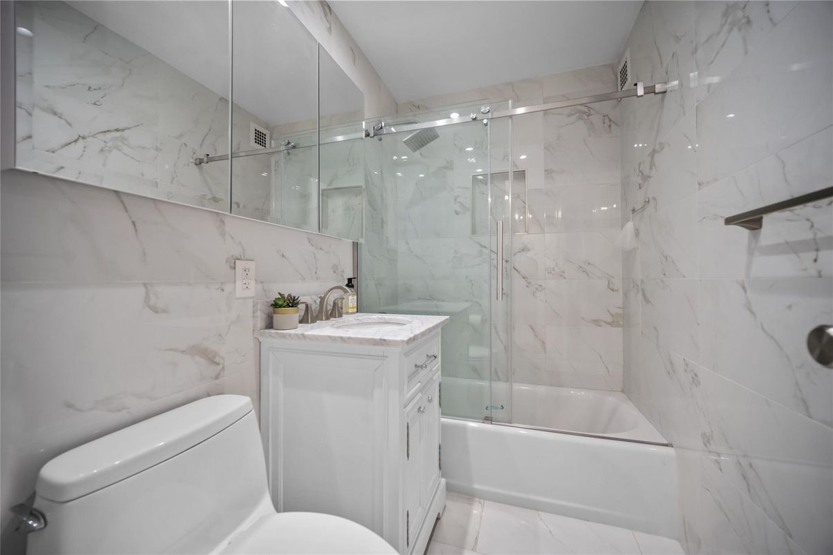 Bathroom, Glass Shower, Interior, Marble Walls