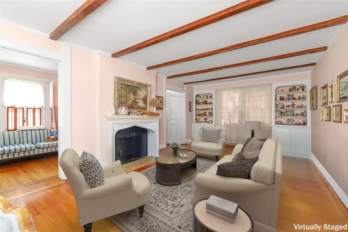 Fireplace, Interior, Living room, Wooden Beams, Wood Texture Flooring
