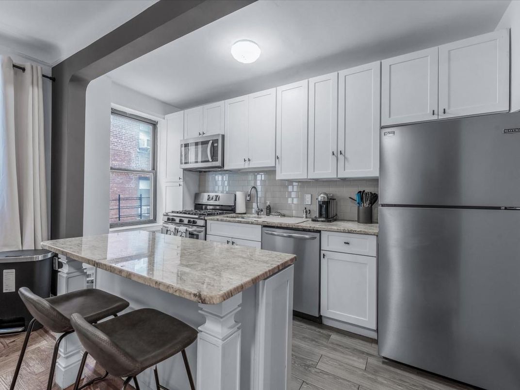 Interior, Kitchen, Stainless Steel Appliances, Wood Texture Flooring