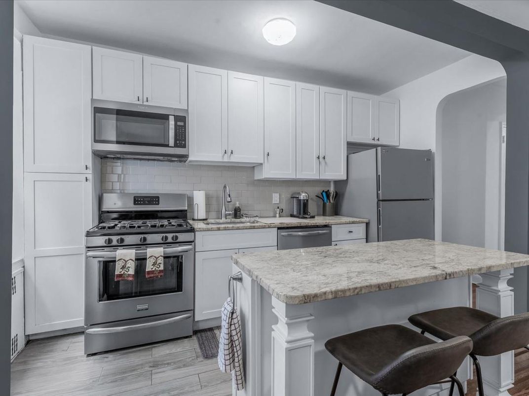 Interior, Kitchen, Stainless Steel Appliances, Wood Texture Flooring