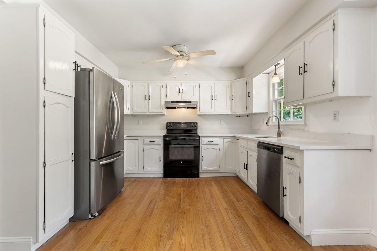 Interior, Kitchen, Stainless Steel Appliances, Wood Texture Flooring