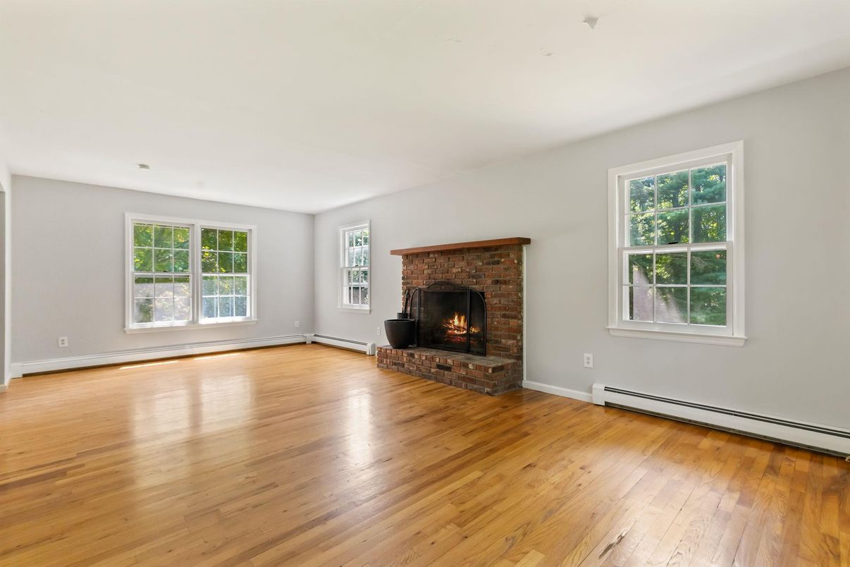 Empty room, Fireplace, Interior, Wood Texture Flooring