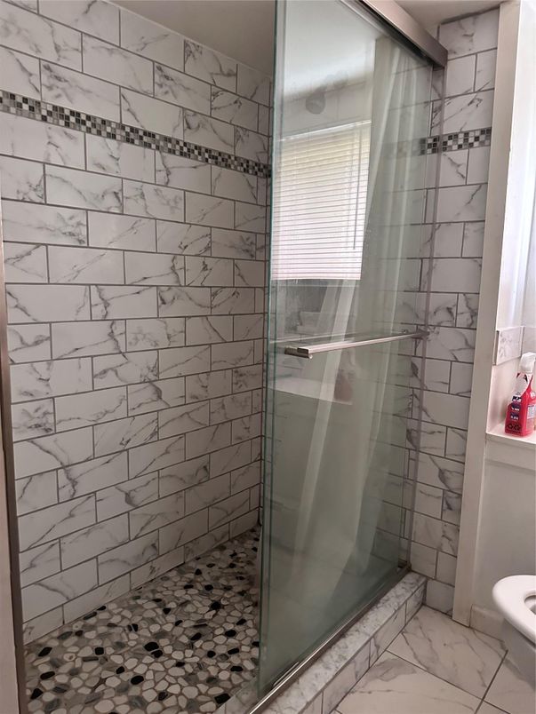 Bathroom, Glass Shower, Interior, Marble, Marble Walls