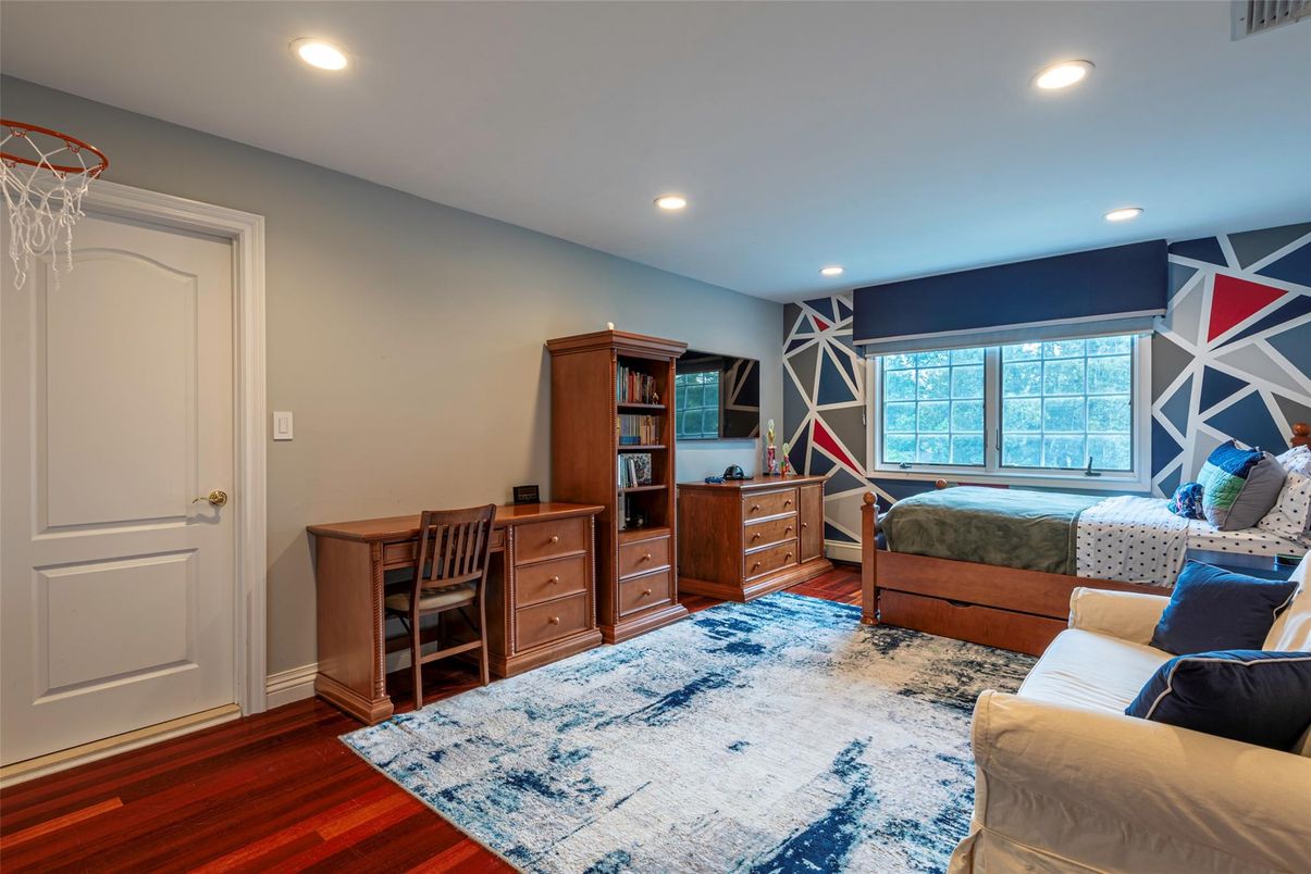 Bedroom, Home Office, Interior, Recessed Lighting, Wood Texture Flooring