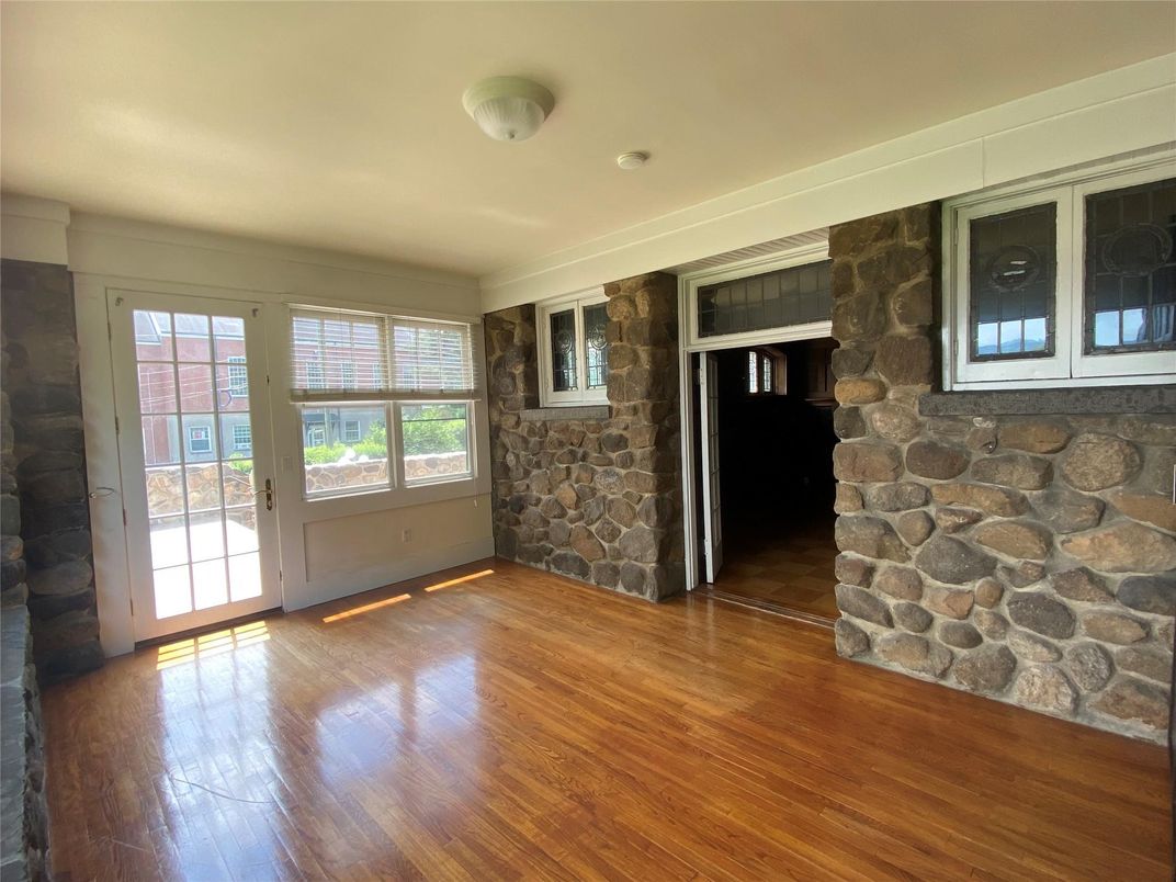 Empty room, Interior, Stone Walls, Wood Texture Flooring