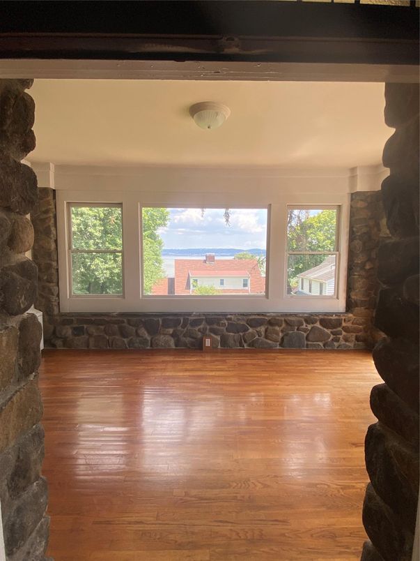 Empty room, Interior, Stone Walls, Wood Texture Flooring