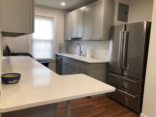 Interior, Kitchen, Recessed Lighting, Wood Texture Flooring